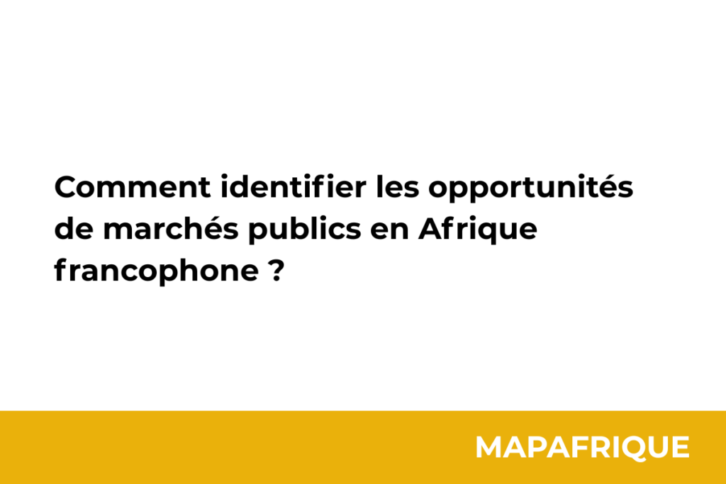 opportunités en marchés publics