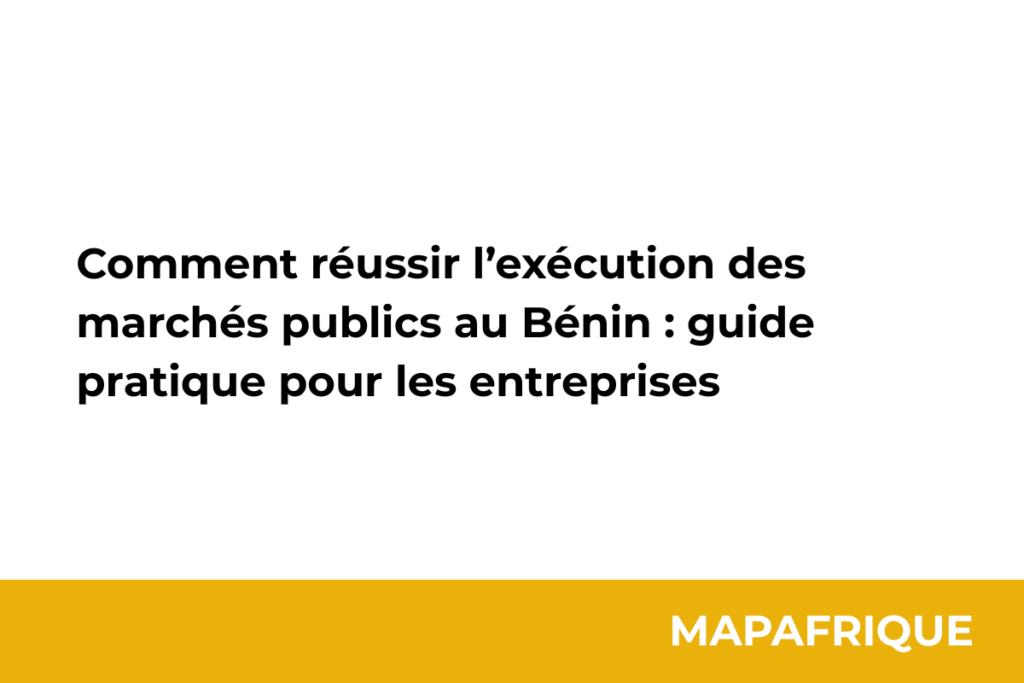 L’exécution des marchés publics